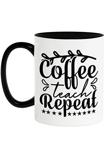 StoryGift Romania Cana Cu Stelute Si Textul "coffee, Teach, Repeat" - Cafea, ...