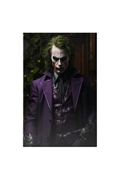 StoryGift Romania Tablou Canvas: Portret Joker In Costum Mov De Piele Cu Crav...