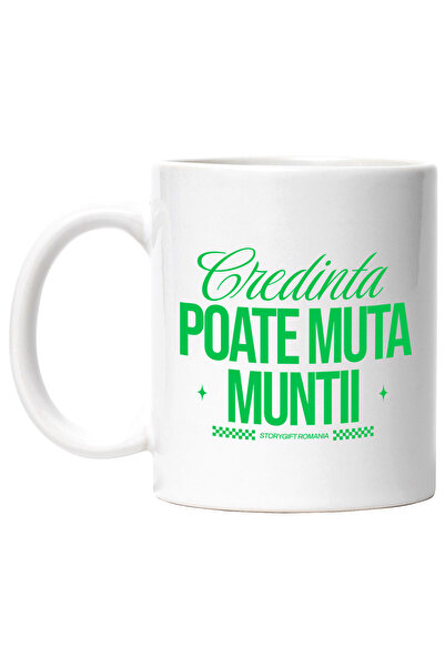 StoryGift Romania Cana Citata Motivational Text Credinta Poate Muta Muntii, 3...