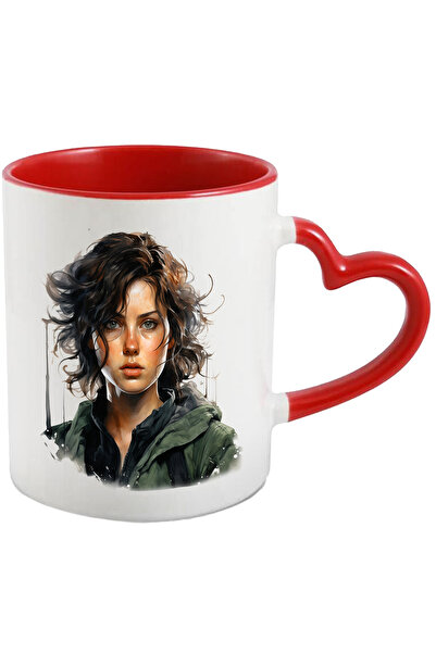 StoryGift Romania Cana Cu Ellie Williams, Personaj Fictiv, The Last Of Us, Jocuri Video, Multicolo, Cu Maner Inim STG