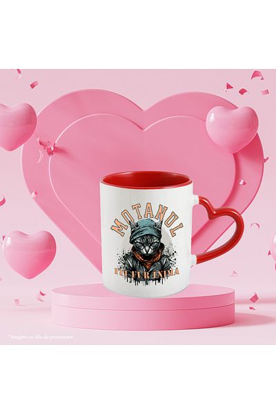 StoryGift Romania Mug the cat steals your heart, cat, Valentine's Day, 330ml, Ceramic with Handle I, With, STG