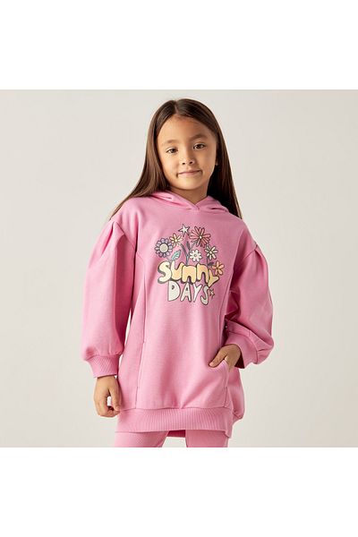 Juniors Floral Print Hoodie and Leggings Set