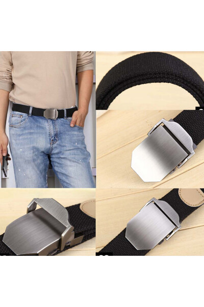 PUFO Elite casual belt for men 3.8 x 120 cm, durable, black