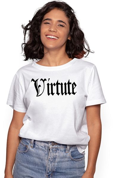 StoryGift Romania Tricou Femei Virtute, Mesaj Motivational, Cuvant, Text Inspirational, Self Care, Wht_l