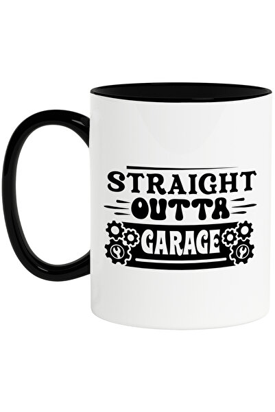 StoryGift Romania Cana Cu Mesajul "straight Outta Garage" - Tocmai Ce A Iesit Din Garaj Mecanic Cu, Cu Maner Negru Stg