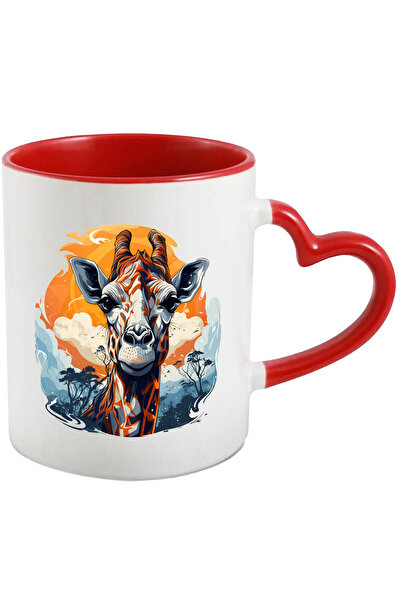 StoryGift Romania Cana Cu Girafa, Apus, Savana, Padure, Nori, Copaci, Multico...