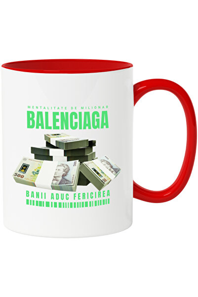 StoryGift Romania Cana _balenciaga_ - Banii Aduc Fericirea, 330ml, Ceramic Cu...