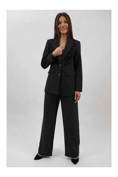 De Royal Italy Occasion Suit With Commo Applications Black M-l