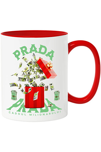 StoryGift Romania _prada_ Mug - Millionaire's Gift, 330ml, Ceramic With Red H...