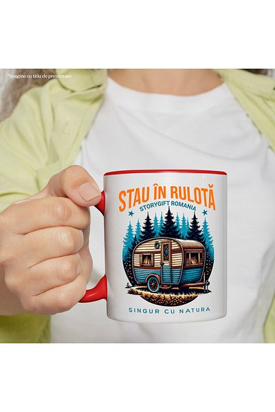 StoryGift Romania Mug I'm staying in the caravan alone with nature adventure fresh air, 330ml, Ceramic with Handle, With,STG.