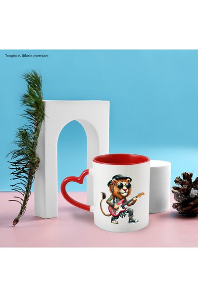 StoryGift Romania Gift with a tattooed lion playing guitar | rocker | metal | hat | glasses, With ,STG.