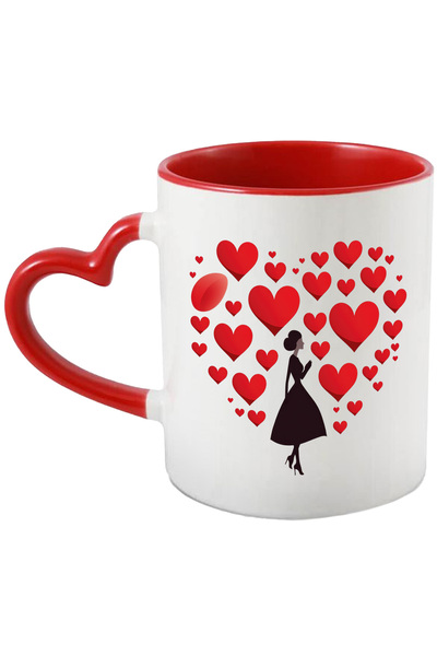 StoryGift Romania Cana cu o femeie intr-o rochie neagra, ilustratie, multe in...