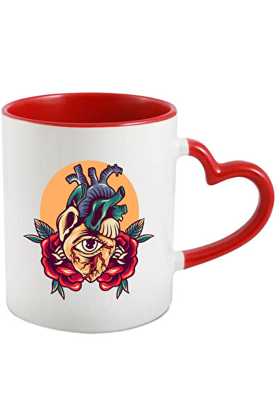 StoryGift Romania Cana Cu Inima, Ochi, Flori, Frunze, Soare, Vene, Retro, Mul...