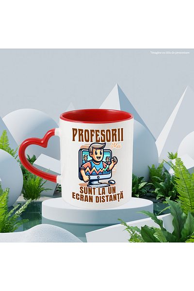 StoryGift Romania Mug My teachers are a screen away from school, 330ml, Ceramic with Handle I, With, STG
