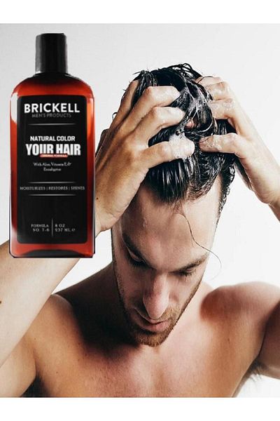 Afrodit Giyim Brickell Hair Beard Whiteness Remover Coloring Care Shampoo for Men 237 ml 2 Pcs