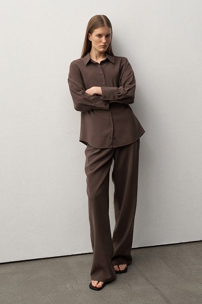 Mathilda By Çiğdem Bilici Women's Bitter Brown Lora Oversize Shirt