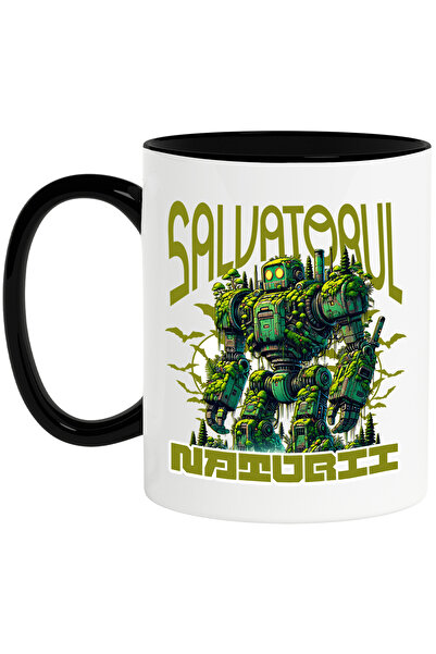 StoryGift Romania Cana Salvatorul Naturii Robot Padure Poluare , 330ml, Ceram...