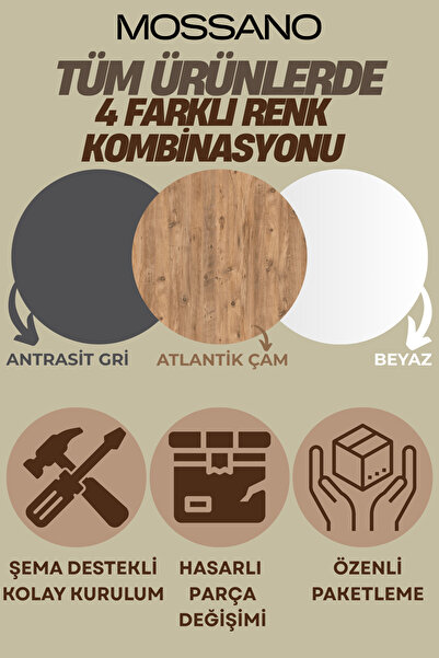 Mossano Luma Ayakkabılık 4 Raflı Çok Amaçlı Dolap