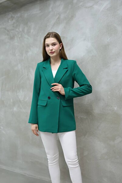 ZF BUTİK Women's Single Button Blazer Jacket
