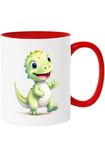StoryGift Romania Cana Cu Un Dinozaur Verde | Ilustratie | Fericit | Vesel | ...