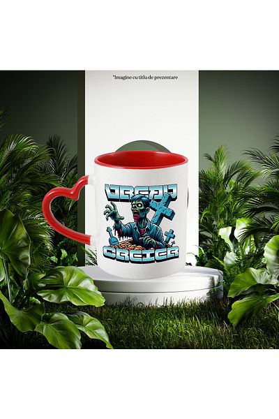 StoryGift Romania Mug I want zombie brain in corpse cemetery H4ALLowen, 330ml, Ceramic with Handle, With,STG.