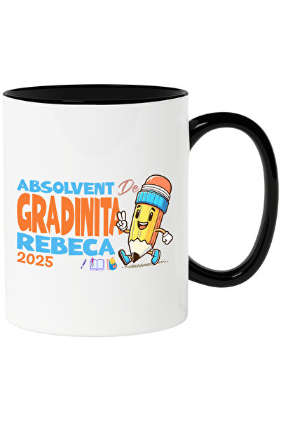 StoryGift Romania Cana cu Creion Vesel Cu Semnul Pace Text Absolvent Gradinit...