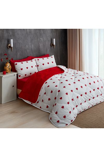 MARLA HOME Double Bedding Set - Red - Wellsoft