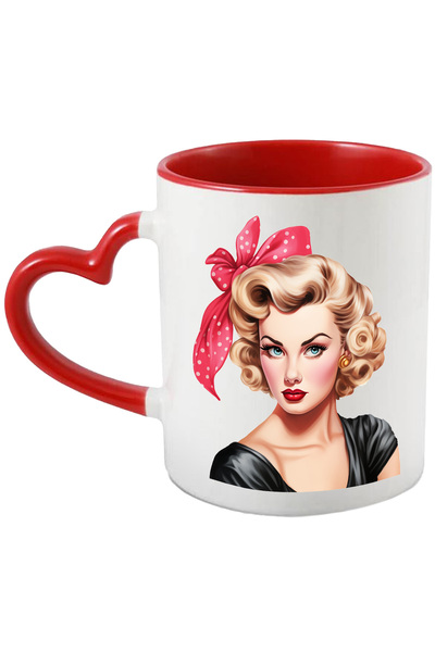 StoryGift Romania Cana Cu O Femeie Frumoasa Blonda, Funda, Ilustratie, Stil R...