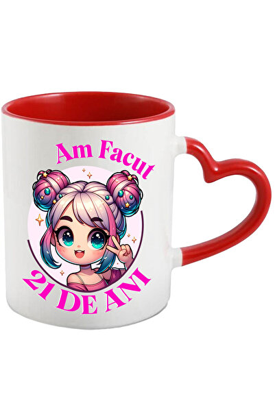 StoryGift Romania Cana Cu Fata Stil Anime Par Roz Cu Semn Pace Text Am Facut ...