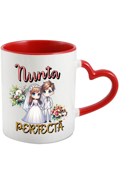 StoryGift Romania Cana Cu Portret Animat Ziua Nuntii Cuplu Mire Si Mireasa Iu...