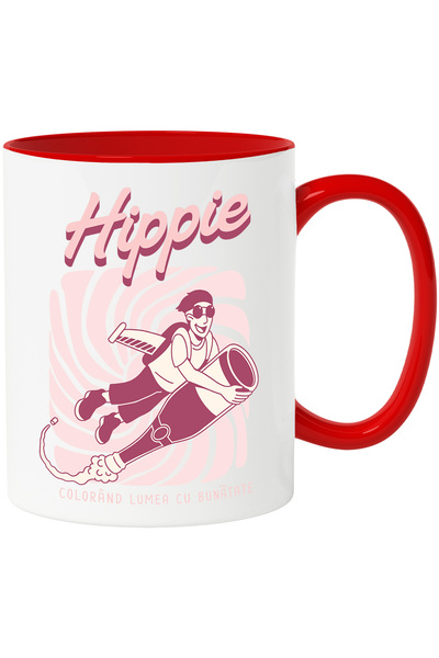 StoryGift Romania Cana Hippie Colorand Lumea Cu Bunatate Om Pe Racheta, 330ml...