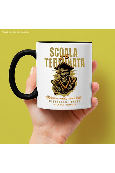 StoryGift Romania Skeleton mug graduate school is over fun, 330ml, Ceramic with Handle, With, STG