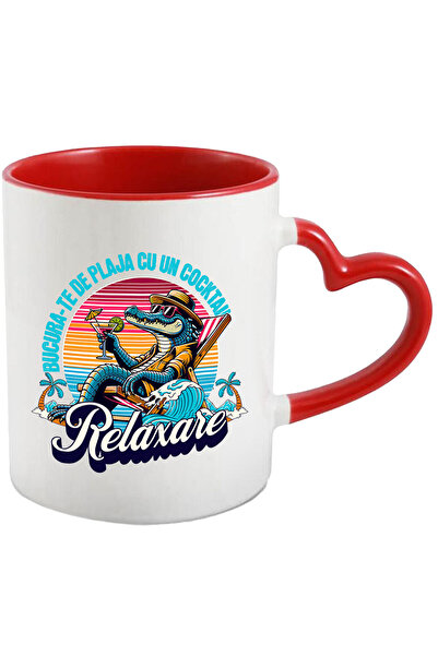 StoryGift Romania Cana Cu Crocodil Cu Palarie Si Ochelari De Soare Pe Plaja, ...