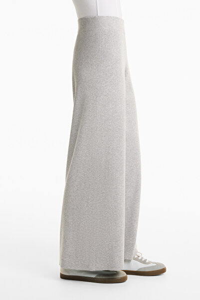 Oysho Wide-leg rib-knit trousers