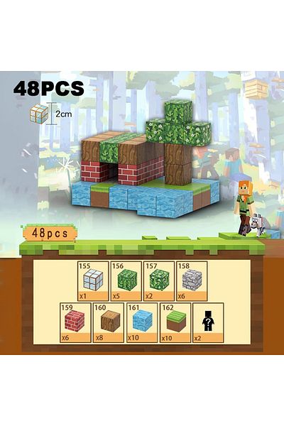 Bibilock Amazon Jungle Magnetic Building Blocks Mine Magnet World Set Toys Stem Montessori Stacking Cube Cons