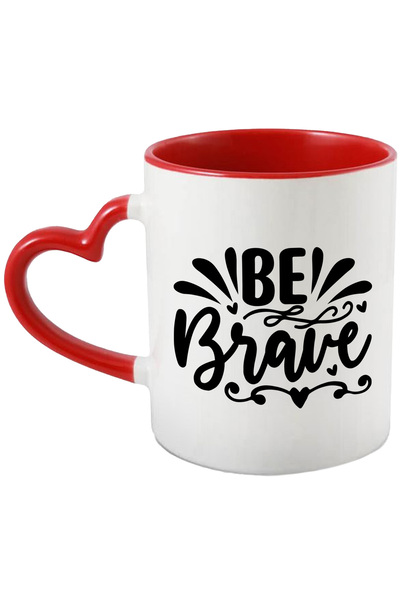 StoryGift Romania Cana cu inimioare si textul "Be brave" - fii curajos fara f...