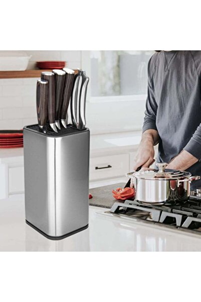 PUFO Suport metalic pentru cuțite de bucătărie, 23 x 10 cm, argintiu