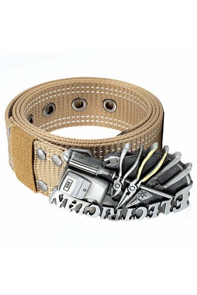 PUFO ELECTRICIAN men's belt 4 x 123 cm, khaki