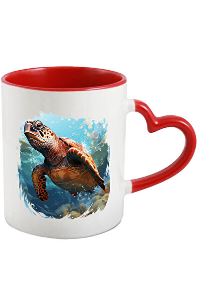 StoryGift Romania Cana Cu Broasca Testoasa, Apa, Plante Acvatice, Bule Aer, M...