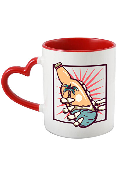 StoryGift Romania Cana Cu Sticla, Ocean, Insula, Palmier, Apus, Schelet, Mana...