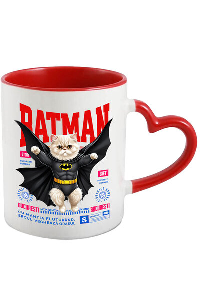 StoryGift Romania Cana Cu Persan / Persianpisica In Costum De Batman Cu Peler...