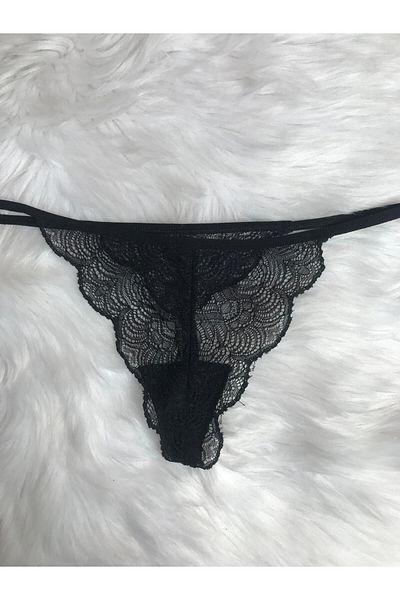 COLOR DE PIEL Women's Thong Panties 3-Pack (Black-Red-Green)