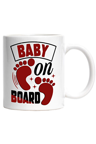 StoryGift Romania Cana Cu Urme De Pasi De Bebelus Si Textul "bebelus La Bord"...