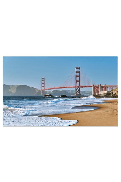 StoryGift Romania Tablou Canvas Podul Golden Gate, San Francisco Punct De Reper In Armonie Cu Plaja Si Oceanul P
