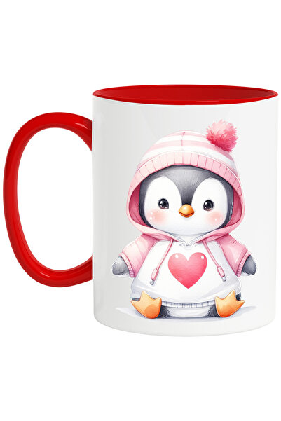 StoryGift Romania Cana cu un pinguin vesel, ilustratie, imbujorat, hanorac cu...