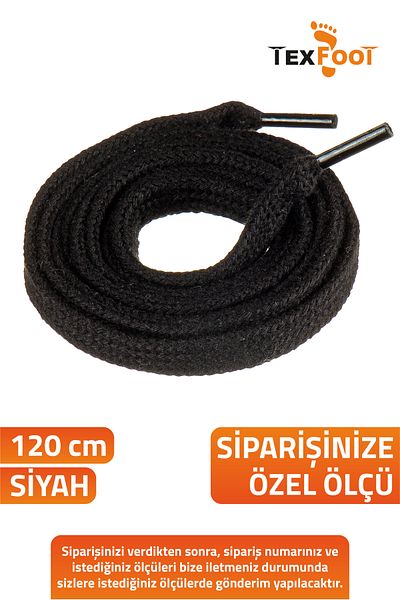 TexFoot Flat Cotton Shoelaces – Durable 120 cm for Sports and Daily Use