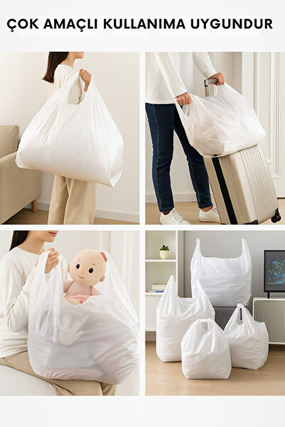 COLORPAK Atlet Poşet 50x90 Cm Jumbo Boy 5 Adet Kalın Sağlam Çok Amaçlı Taşıma Torbası