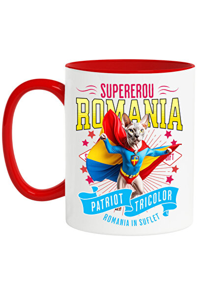 StoryGift Romania Cana Cu Sphynx Pisica In Costum De Capitan Romania Cu Peler...