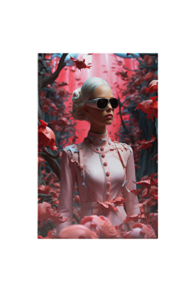 StoryGift Romania Tablou Canvas: Portret Feminin Creativ In Costum Roz Pudrat...