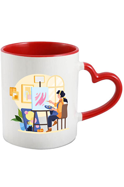 StoryGift Romania Cana Cu Sevalet, Panza, Pictura, Arta, Multicolor 330 Ml, C...